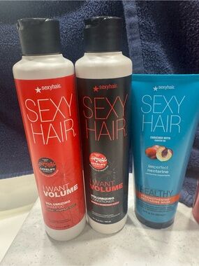 SexyHair I Want Volume Shampoo & Conditioner + Nectarine Nourishing Mask -